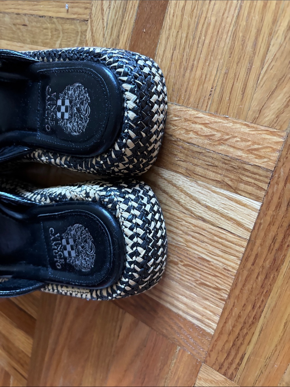 Vince Camuto Black Braided-Trim Slide Mules - Picture 10 of 12
